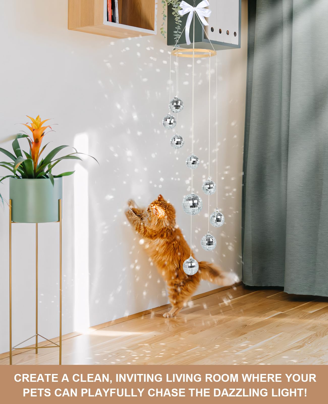 AceList Disco Ball Decor Sun Catcher Hanging Spiral Spinner 35 Inch Handmade Spiral Design with Big Disco Balls for Window Home Party Wedding Birthday Decoration, Indoor Use