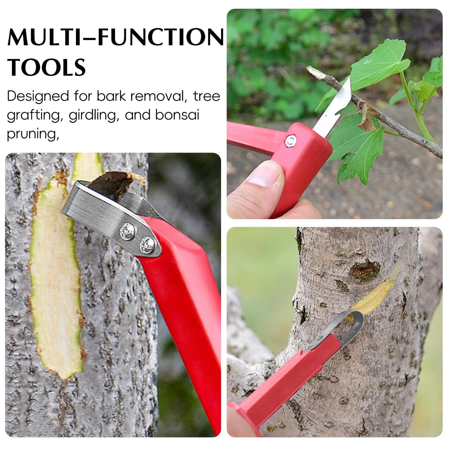 AGLOO 2 Pcs Bark Removal Tool Bark Peeler - Bark Scraping Tool for Patio Lawn Yard - for Grafting Girdling Woodworking,High-Carbon Steel