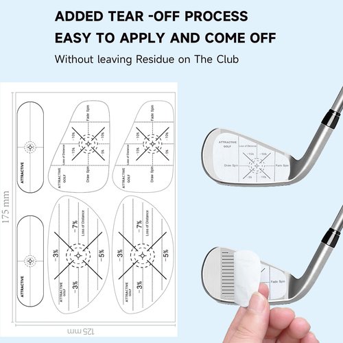 ATTRACTIVE Golf Impact Tape Set, 360 Pcs Club Impact Stickers for Golf Clubs, Self-Teaching Sweet Spot and Consistency Analysis, Useful Training Aid Improve Swing Accuracy (360)