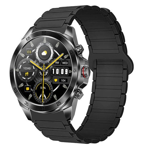 Compatible with ALPHAGEAR Smartwatch Bands, 22mm Quick Release Silicone Sport Strap Replacement Watchband with Woven Loop Design Compatible with ALPHAGEAR Bravo II, Bravo XL, Raptor, Commander, Juliet Smartwatch (Black, 22mm size band)