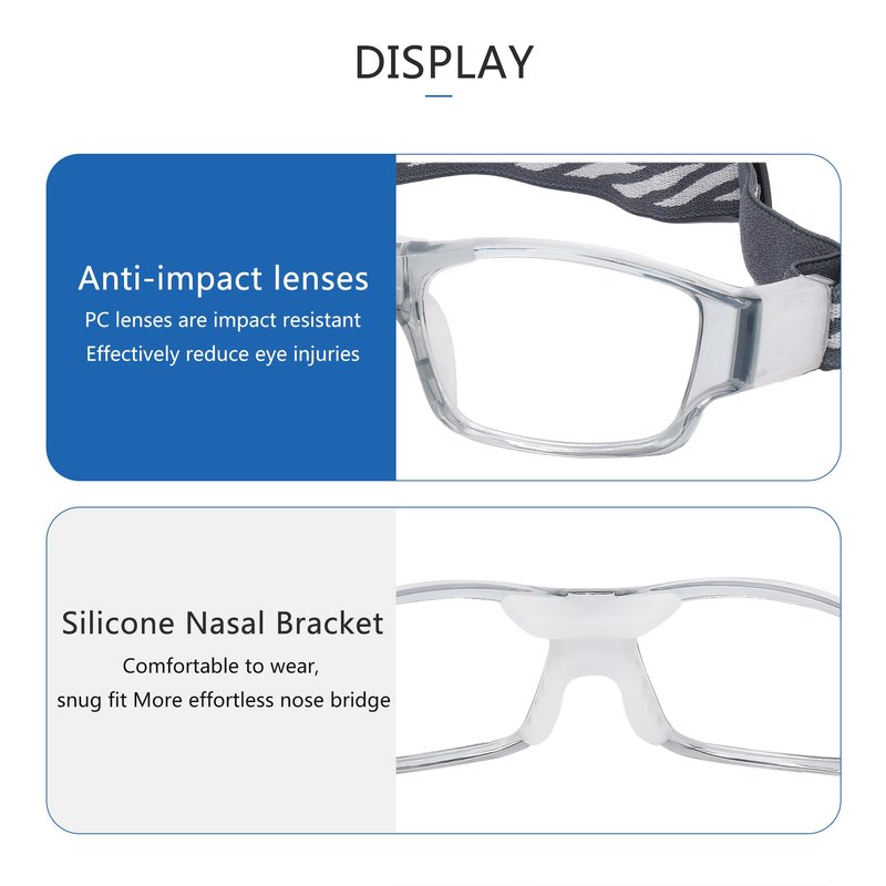 SooGree Sports Goggles Glasses for Men Womens,Racquetball Basketball Football Soccer Protective Eyewear Sport Eyeglasses with Shock Absorption