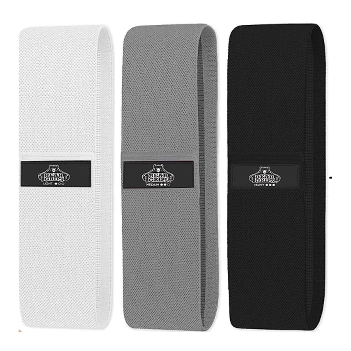 Bear Grips Resistance Bands for Working Out - Home Gym Equipment Exercise Bands - Glutes Workout Equipment Elastic Bands for Exercise Yoga Blocks, Pilates, Hip, Legs, Thigh - 3 Pack