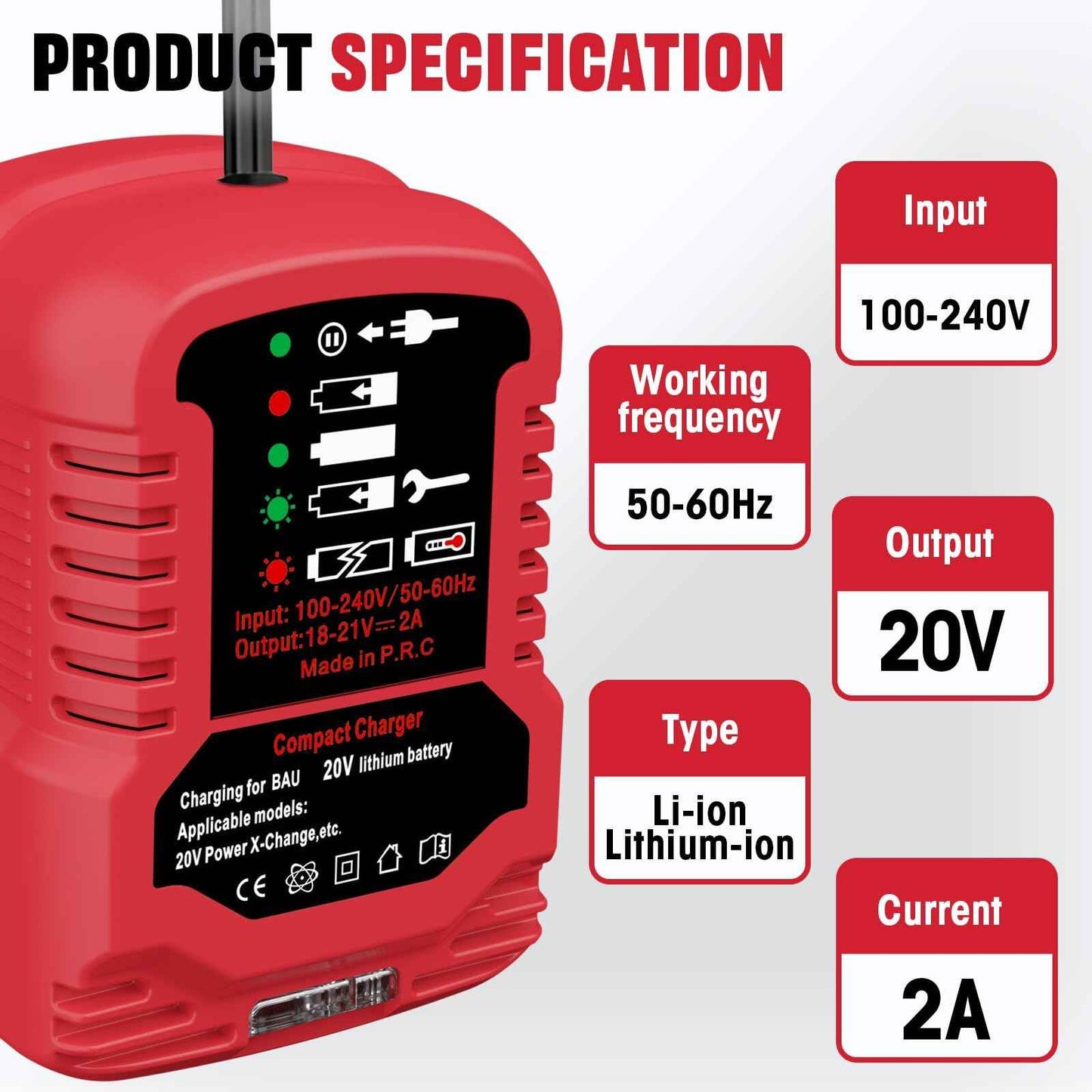 JHBZ Mini Charger for Bauer 20V Battery,1701C-B 20V Battery Adapter Replacement for Bauer 20V Hyper .max Lithium Ion Battery Power Equipment Drill Battery Charger(Battery Not Included)