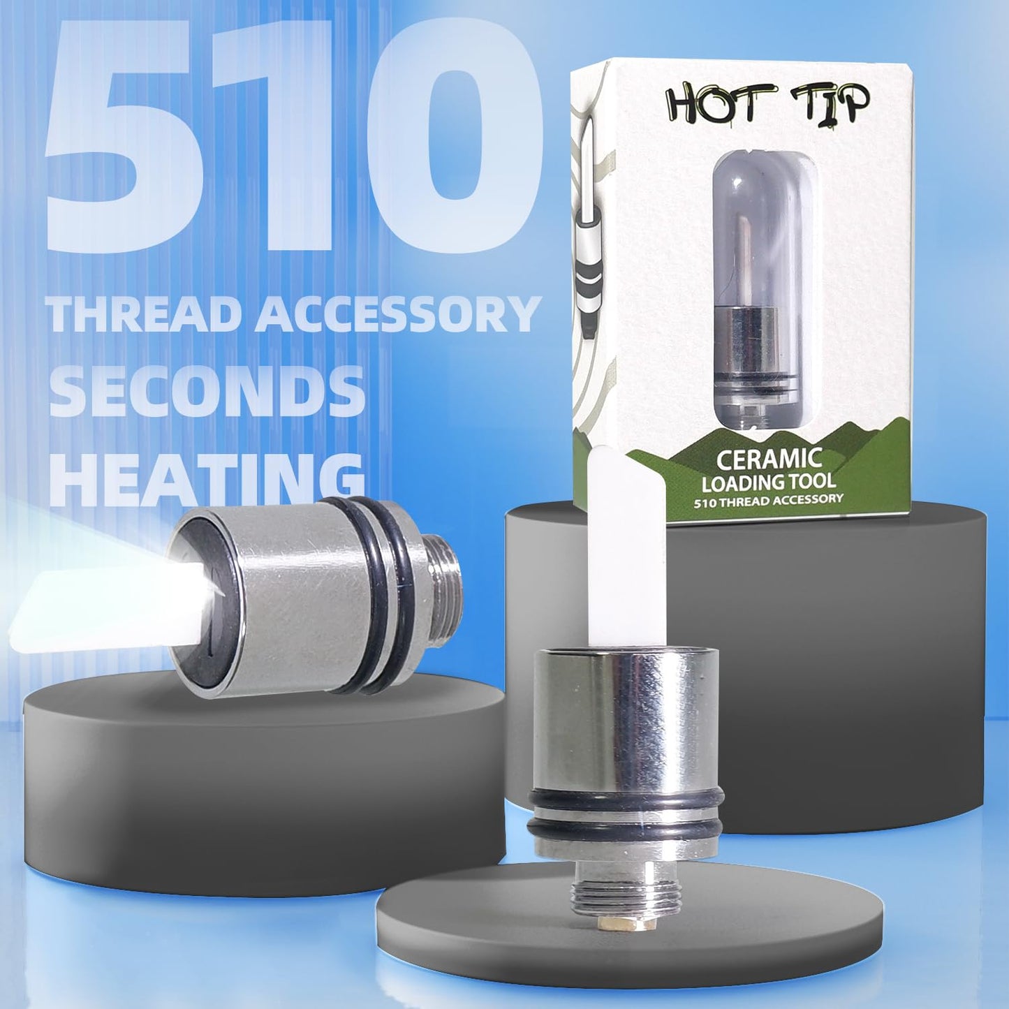 Ceramic Heating Tool with Fast 3-Second Heat, Multi-Function Design for Candle Slicing, Oil Dipping, Silver