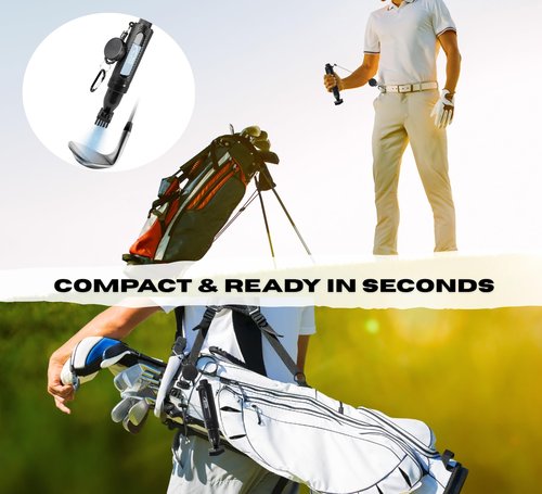 HODL 21 Mud Slayer Golf Club Cleaner with Water Spray – Golf Club Cleaning Brush with Leak-Proof Reservoir, Dual Bristle Head & Retractable Clip – Golf Bag Brush for Irons & Wedges (Black)