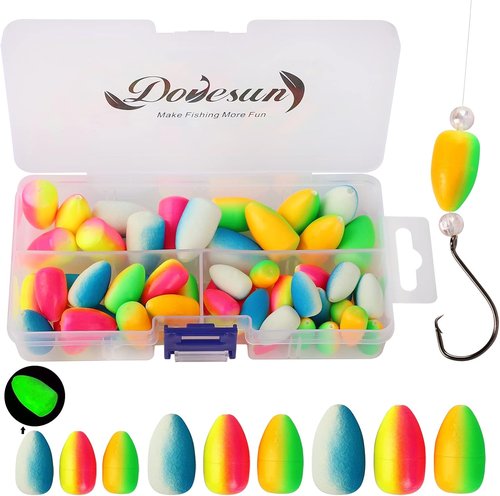 Dovesun Pompano Rig Floats - Bright Color Foam Bobbers for Surf & Fly Fishing | 42-220 Pcs Variety