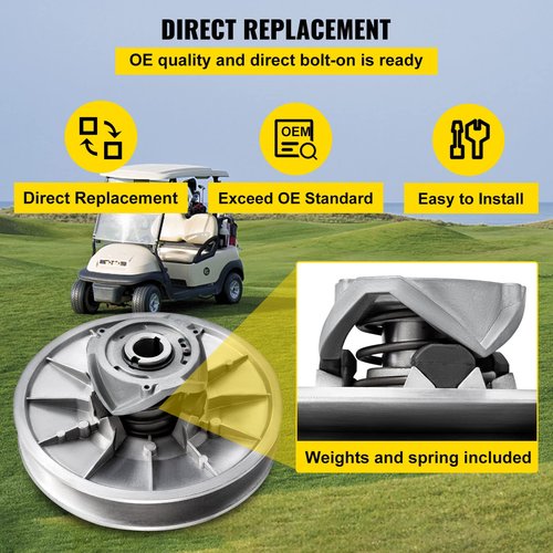 VEVOR Supsuper Golf Cart High Torque Driven Clutch for Club Car DS & Precedent 1997 to Up Club Car 4-Cycle Gas Golf Cart Model, Silver