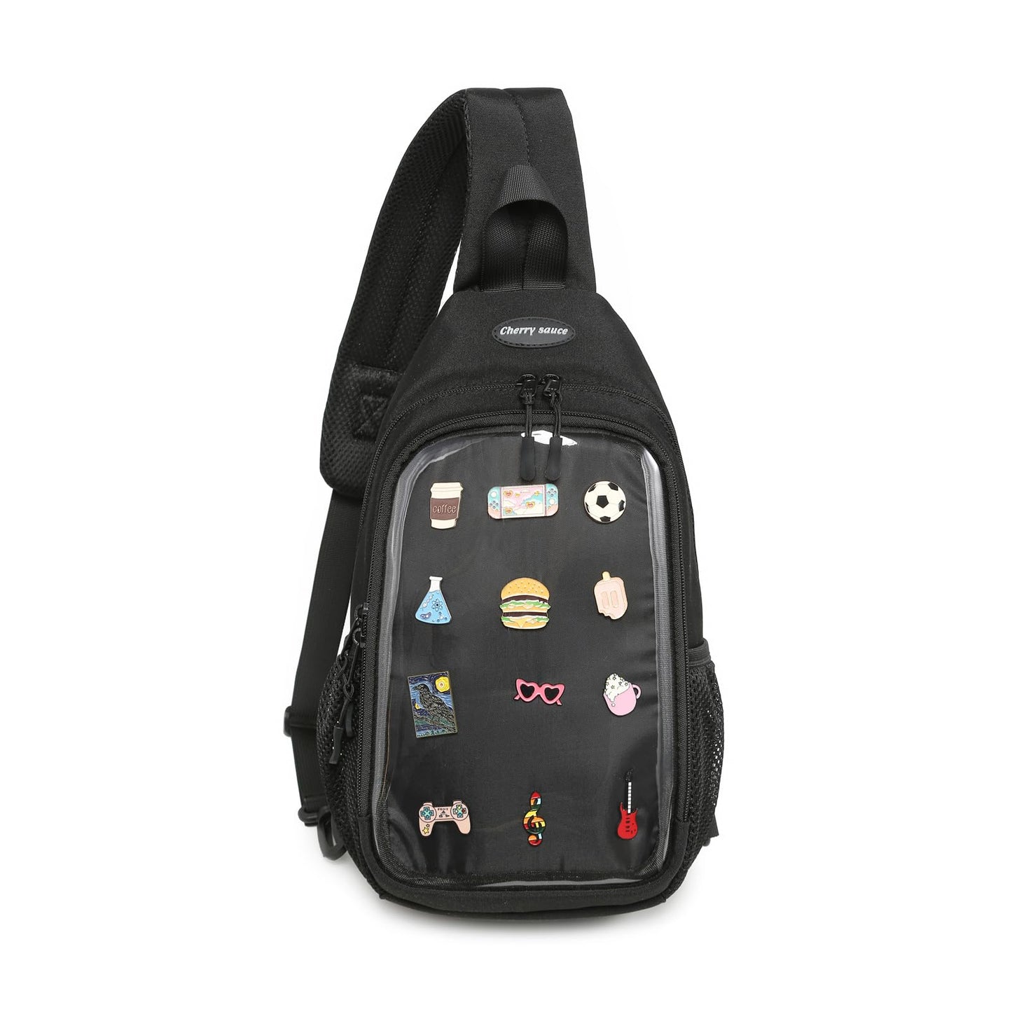 CHERRY SAUCE Kawaii Oxford Ita Bag Pin Display Chest Pack Shoulder Bag Sport Backpack Hiking Daypack