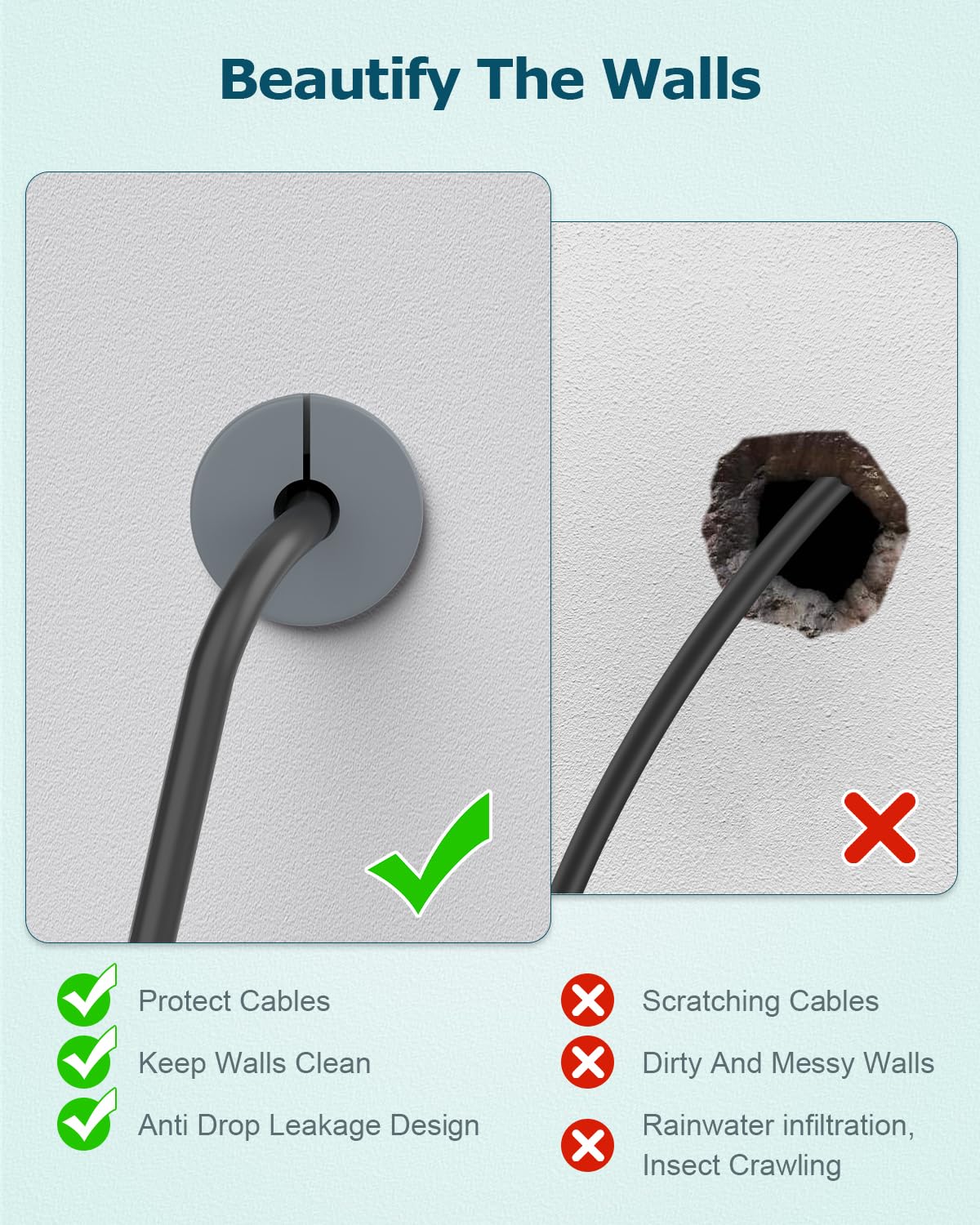 6 PCS Starlink Wall Grommets for Cables 3/4 Inch Starlink Wall Cable Pass Through Bushing Grommets Silicone Waterproof Cable Grommet for Starlink Cable Routing Kit for 3/4 inch Wall Hole Gray 6 Pack