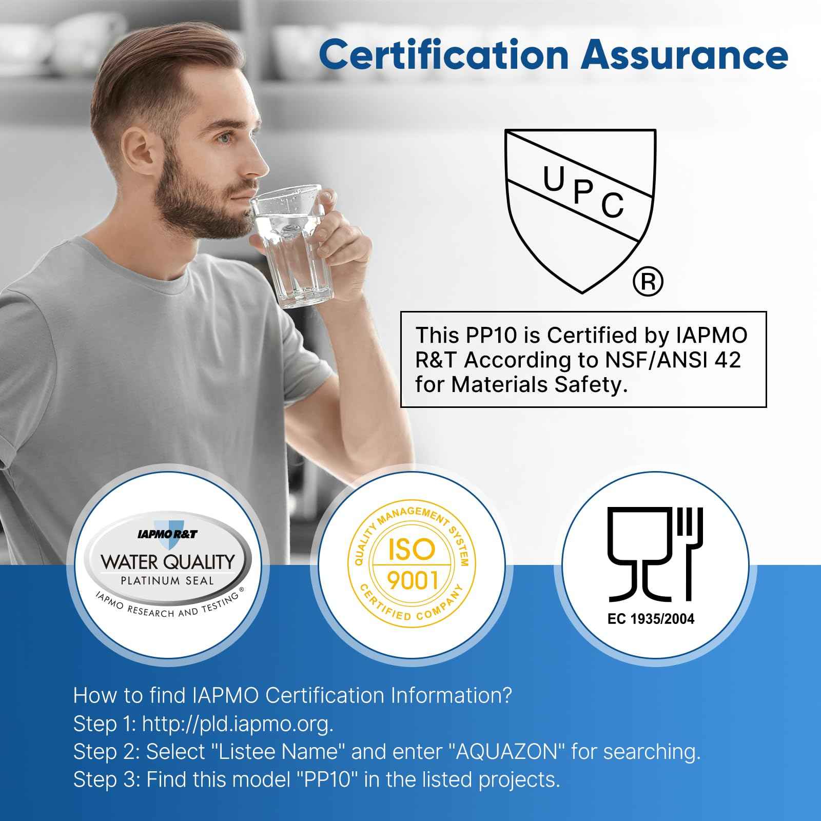 PUREPLUS 1 Micron 10" x 2.5" Whole House Sediment Home Water Filter Cartridge Replacement for Any 10 inch RO Unit, Culligan P5, Aqua-Pure AP110, Dupont WFPFC5002, CFS10, WHKF-G05, 4Pack