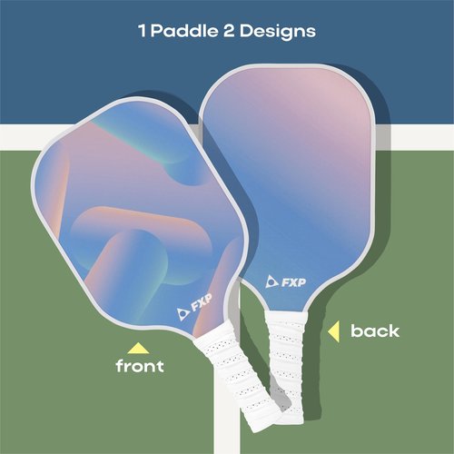 FXP Pickleball Paddles Set of 2 Paddles with 4 Balls and 1 Bag, Lightweight Fiberglass Pickleball Rackets/Equipment Set for Women and Men, USAPA Standard Size