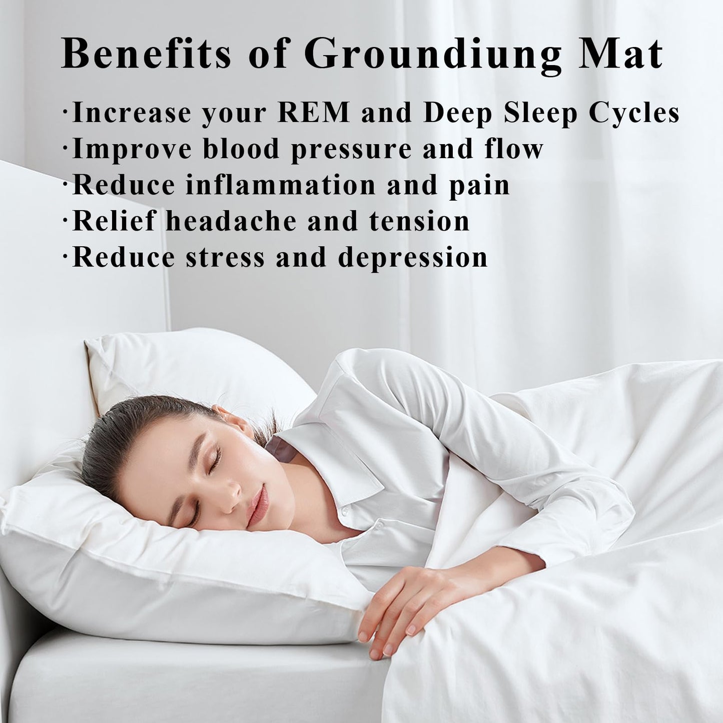 YEOUMIAR 2 Pack Grounding Cords, 15 Feet Grounding Cable, Replacement Grounding Wire for Grounding Mats, Sheets, Pillowcases, 1 White & 1 Black.