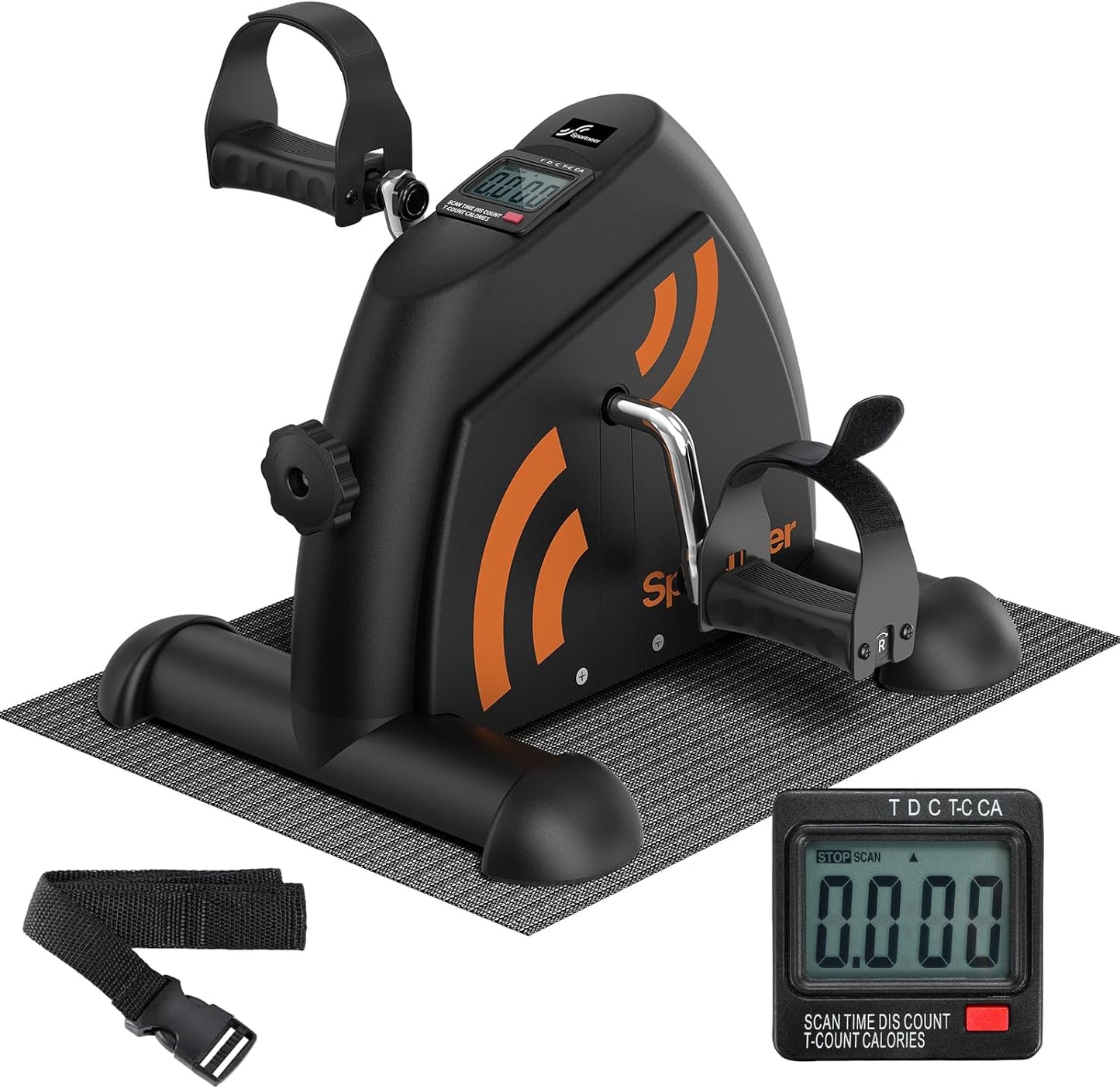 Sportneer Under Desk Bike Pedal Exerciser - Portable Mini Exercise Bike for Seniors | LCD Display, Anti-Skid Mat