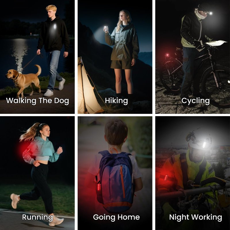 Taximi Super Bright Mini EDC Flashlight with Clip, 350LM, 4 Lighting Modes Running Lights for Runners, USB-C Rechargeable Small Clip on Flashlight for Camping, Hiking, Walking the Dog