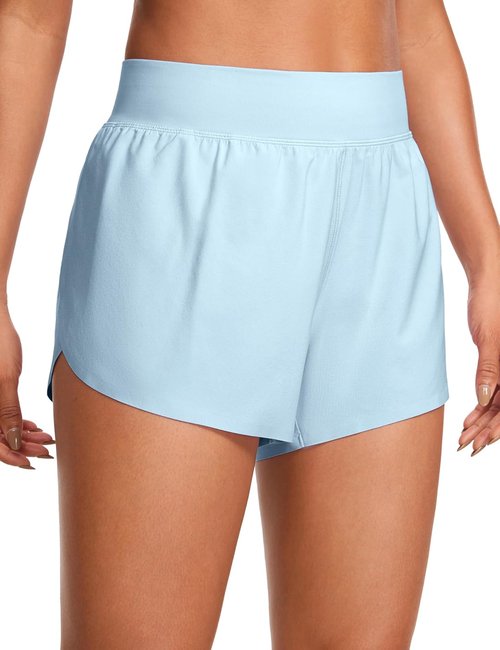 CRZ YOGA High Waisted Running Shorts for Women - Comfy Mesh Liner, Quick Dry, 3" Length
