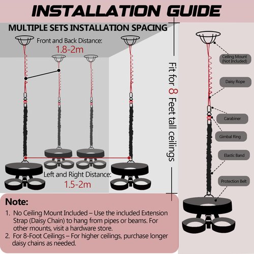 Heavy Duty Bungee Fitness Set – Professional 4D Bungee Resistance Band for Home Gym, Yoga & Air Dance – Adjustable Harness with 360° Rotational Device,Includes Workout Guide