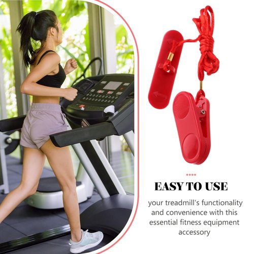 UKCOCO Treadmill Safety Key Replacement: Rectangular 2-Prong Insert Type Emergency Stop Switch, Fitness Running Equipment Accessory with Strong Clamp