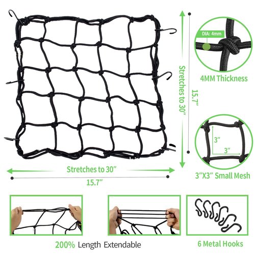 Bike Cargo Rack w/Bungee Cargo Net & Reflective Logo Universal Adjustable Bicycle Rear Luggage Touring Carrier Racks 55lbs Capacity Quick Release Mountain Road Bike Pannier Rack for 26"-29" Frames
