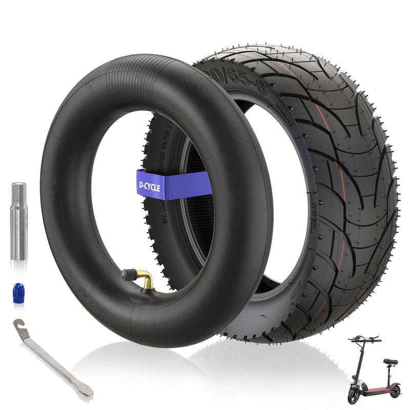 Scooter Tires 10x3 80/65-6 City Road Tire with Inner Tube Motorcycle & Electric Scooter Tires Compatible With Apollo 2022 Explore Kugoo M4 E-Bike 255x80 Tire