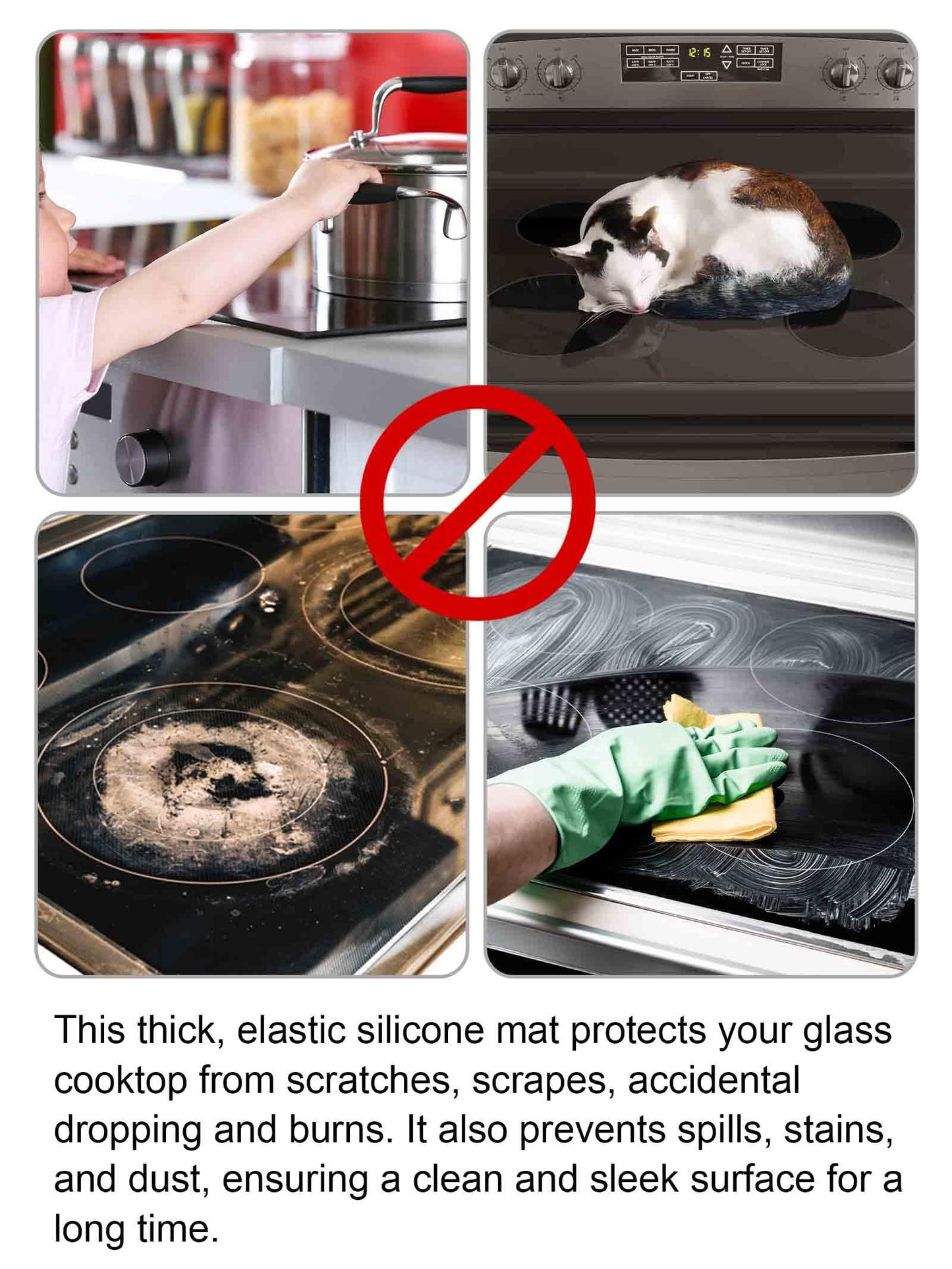 XiFEO Stove Top Covers for Electric Stove, Food Grade Heavy Duty Silicone Glass Stove Top Cover Protector, Induction Cooktop Protector, Heat Resistant Range Ceramic Stove Top Covers Mat, Oven Cover