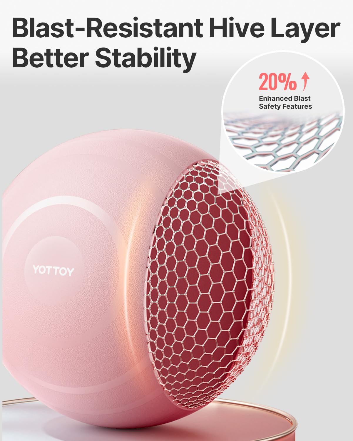 YOTTOY Anti-Burst Exercise Ball for Working Out, Yoga, Physical Therapy & Fitness - Extra Thick Stability Ball with Pump (Blue)