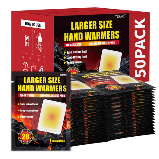 50 Pack Disposable Hand Warmers - Up to 20 Hours of Heat - Super Long Lasting Air Activated Warmers, All Natural & Portable for Body, Hands & Toes - Odorless Hot Warmer