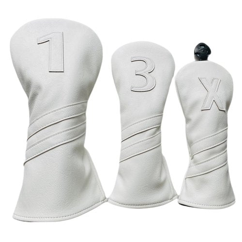 1pc Golf Club Head Cover Or 3pcs Golf Club Covers for Driver 3 Wood and Hybrids - White Golf Driver Headcover Fairway Wood Head Cover Hybrid Headcover Designed for All Brand (1pc Driver Cover)