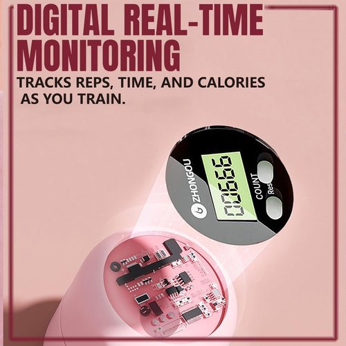 Pelvic Floor and Thigh Trainer for Women, Postpartum Rehabilitation Inner Thigh & Kegel Exerciser, Portable Home Gym Device with Digital Screen to Track Progress (Pink)