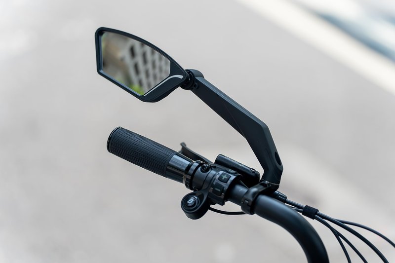 MEACHOW 2024NEW Handlebar Bike Mirror, Scratch Resistant Glass Lens, Ultra-HD, E-bike Mirror, Bicycle Mirror, (Blue Left Side) ME-013LB