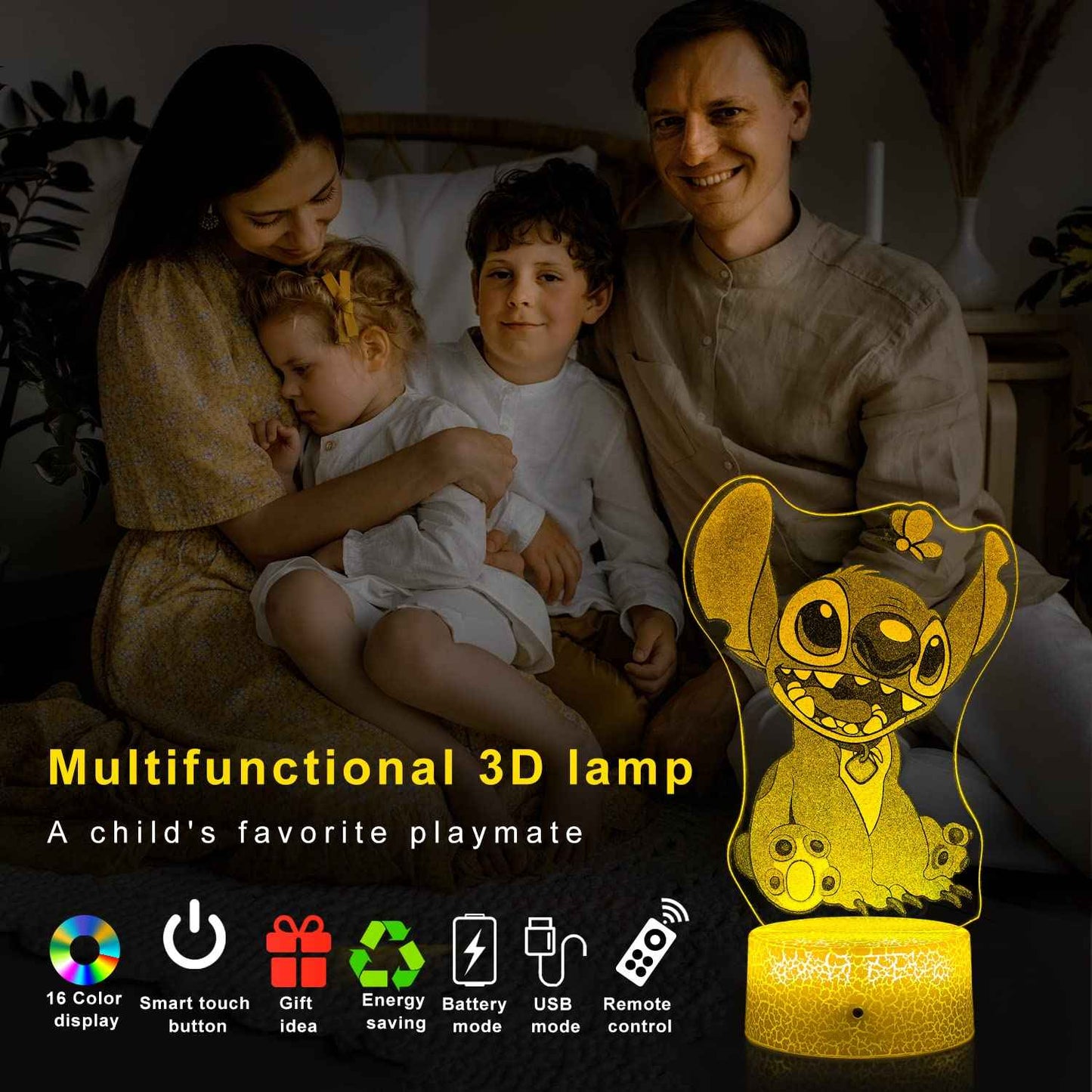 vpgun 3D Illusion Night Light.Cute Light with Remote Control and Smart Touch, Lamp Cute Room Decor for Girls Birthday Christmas Gifts