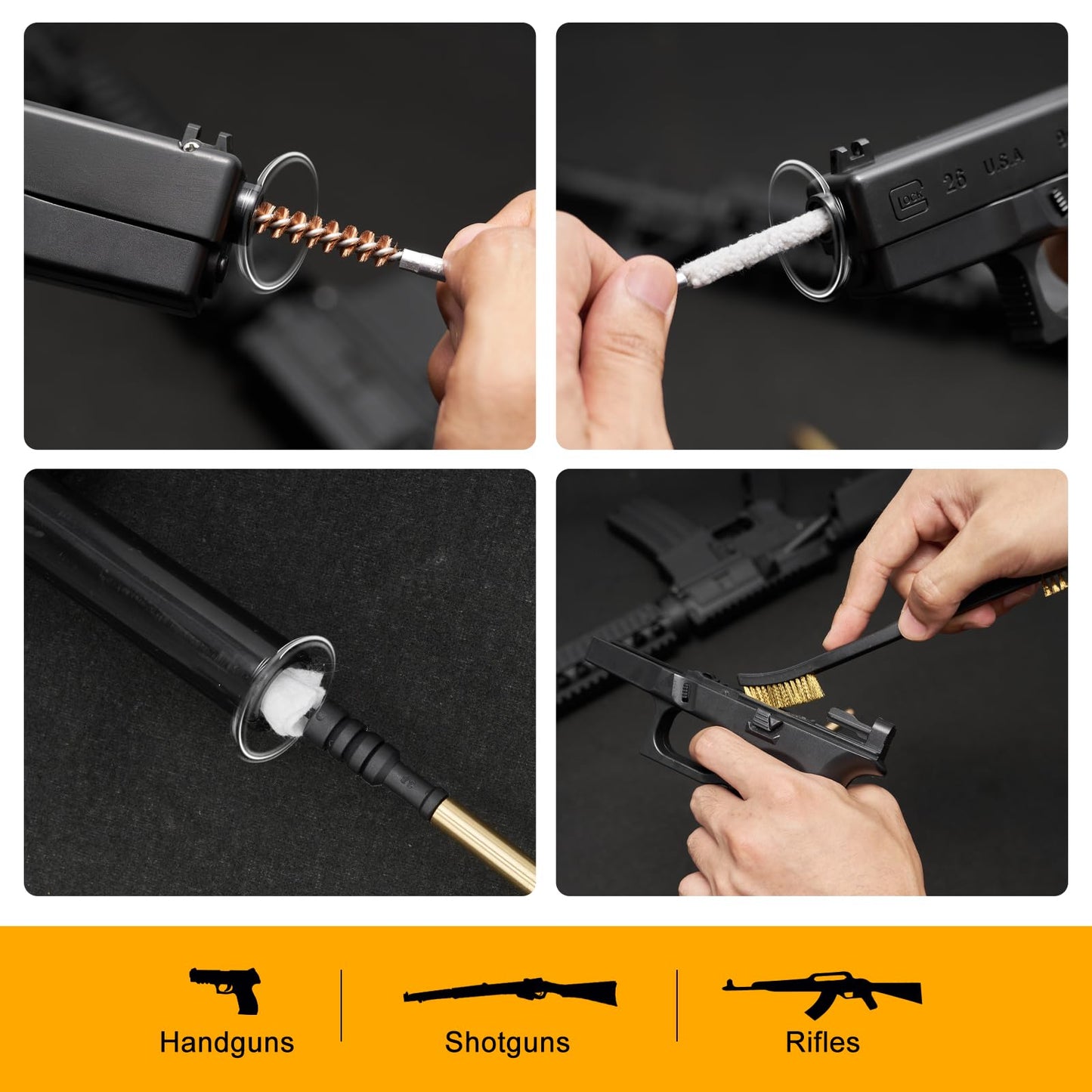 BOOSTEADY Gun Cleaning Kit Universal Gun Cleaning Kit Shotgun Pistol Rifle Cleaning Kit with Lightweight Organized Carrying Case Gun Cleaning Supplies Gun Cleaner Bottle Plastic Jags and Tips