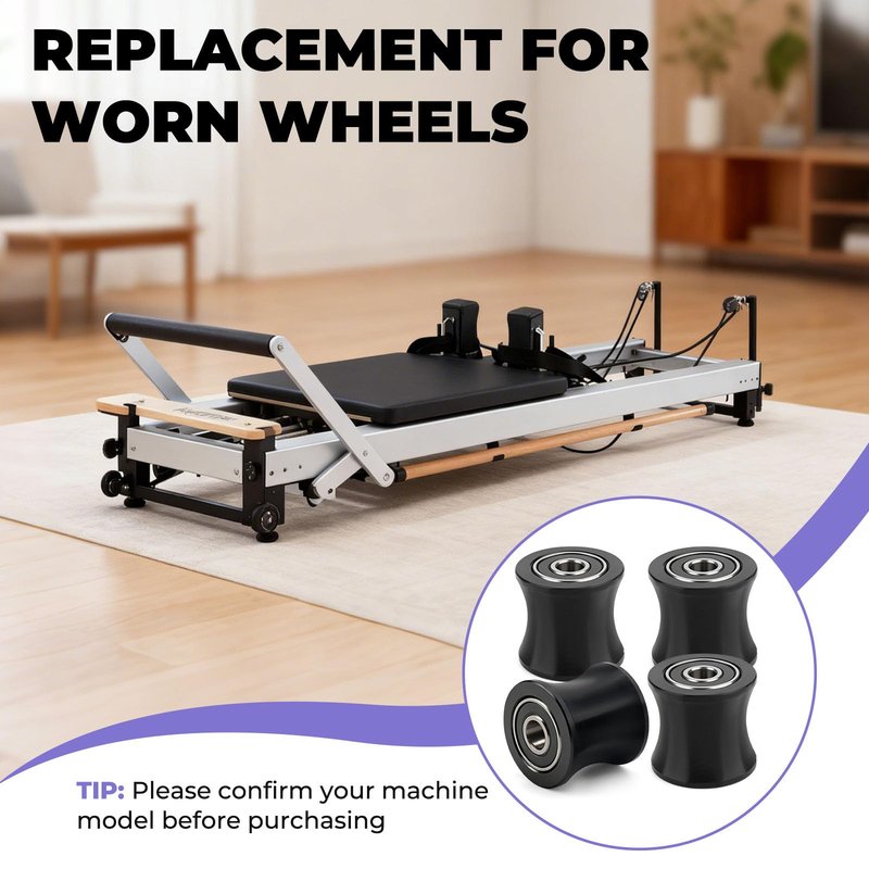 YIBEICO Upgraded Replacement Rollers Wheels for Total Gym DLX DLX II III ADV DLX Pilates Pilates Pro 2500 3000 4000 570, Fitness Exercise Equipment Wheels for Bayou Total Trainer Aero Pilates Reformer