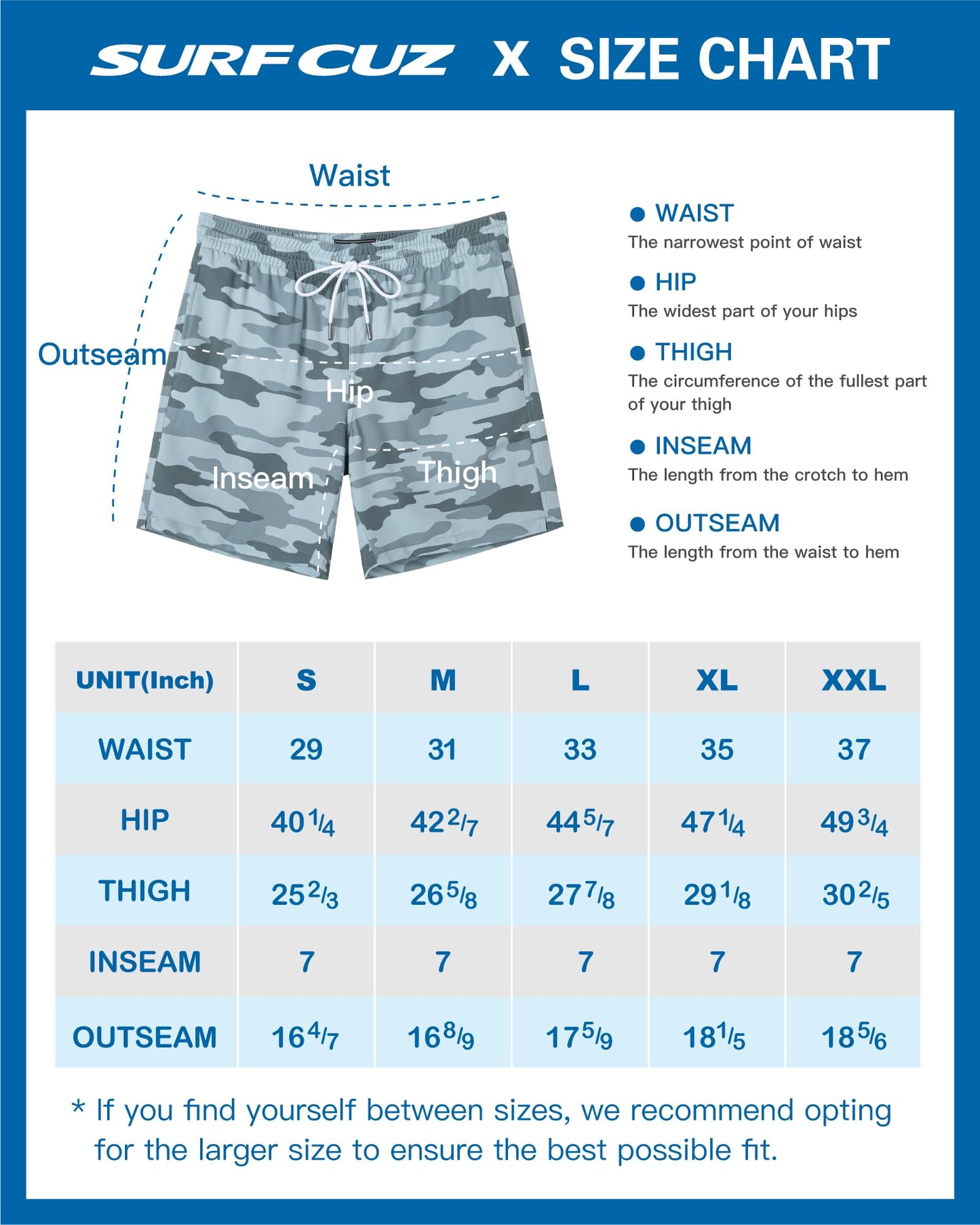 SURF CUZ Mens Swim Trunks with Compression Liner Quick Dry Swim Shorts 7" Swimming Trunks Stretch Bathing Suit 7 Inch,Grey Camouflage,L