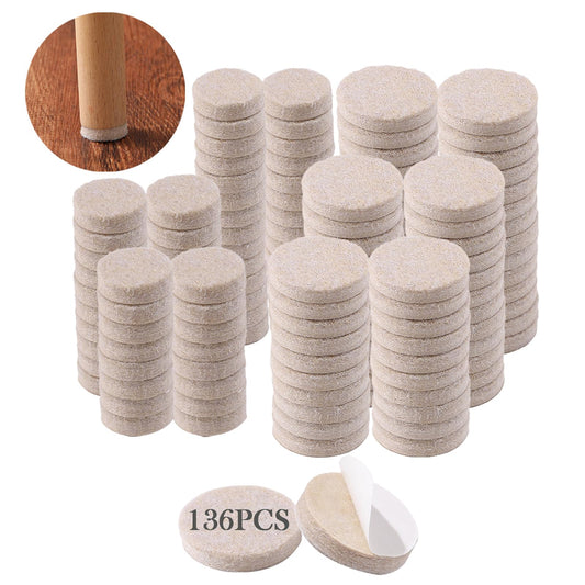 Fursafe&Q Felt Furniture Pads for Hardwood Floors, Self Adhesive Chair Felt Pad - Furniture Feet Floor Protectors, Furniture Sliders Protect from Nicks, dents and Scratches, Reduce Noise, Round