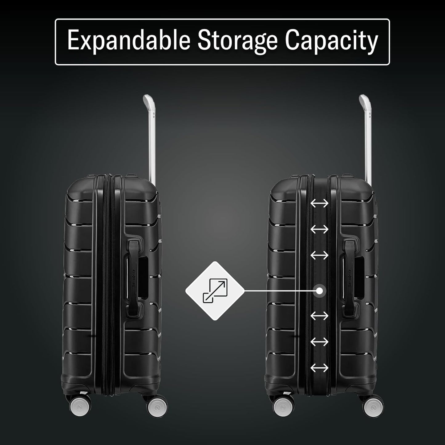 Samsonite Freeform Hardside Carry-On Luggage - TSA Approved, Expandable Suitcase with Spinner Wheels - Black