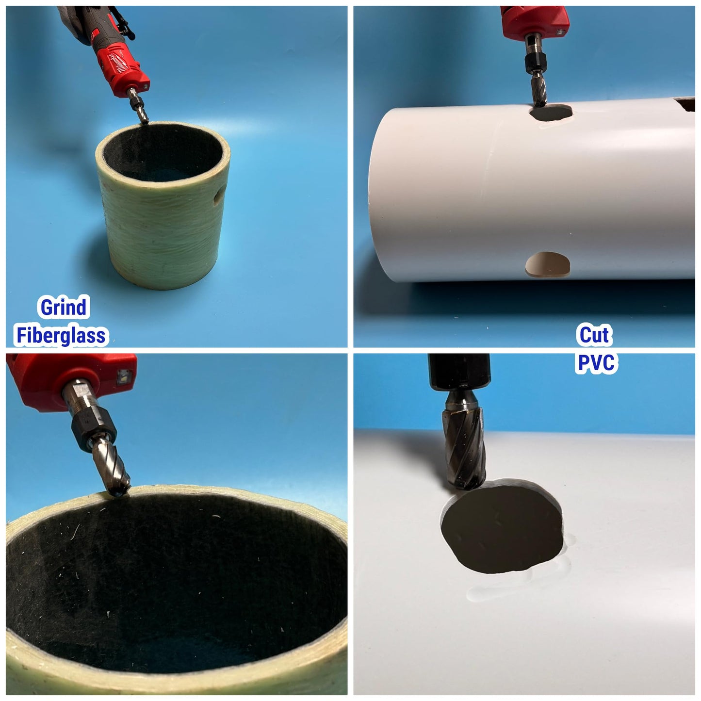 4Pcs Carbide Burr Set 1/4 Shank Aluminum Cut (Wide-Flute Cut) Die Grinder Bits Rotary Tools Attachment Kit Rasp File Accessories Metal Wood Stone Steel Grinding Deburring Cutting Porting Carving