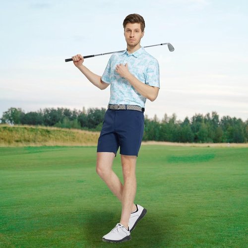 M MAELREG Men's Golf Polo Shirt - Short Sleeve Moisture-Wicking Performance with Stylish Print Patterns