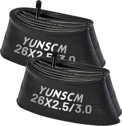 Fat Bike Tubes - 26-Inch AV Schrader Valve | 2-Pack Compatible with 26x2.5 to 26x3.0 Sizes