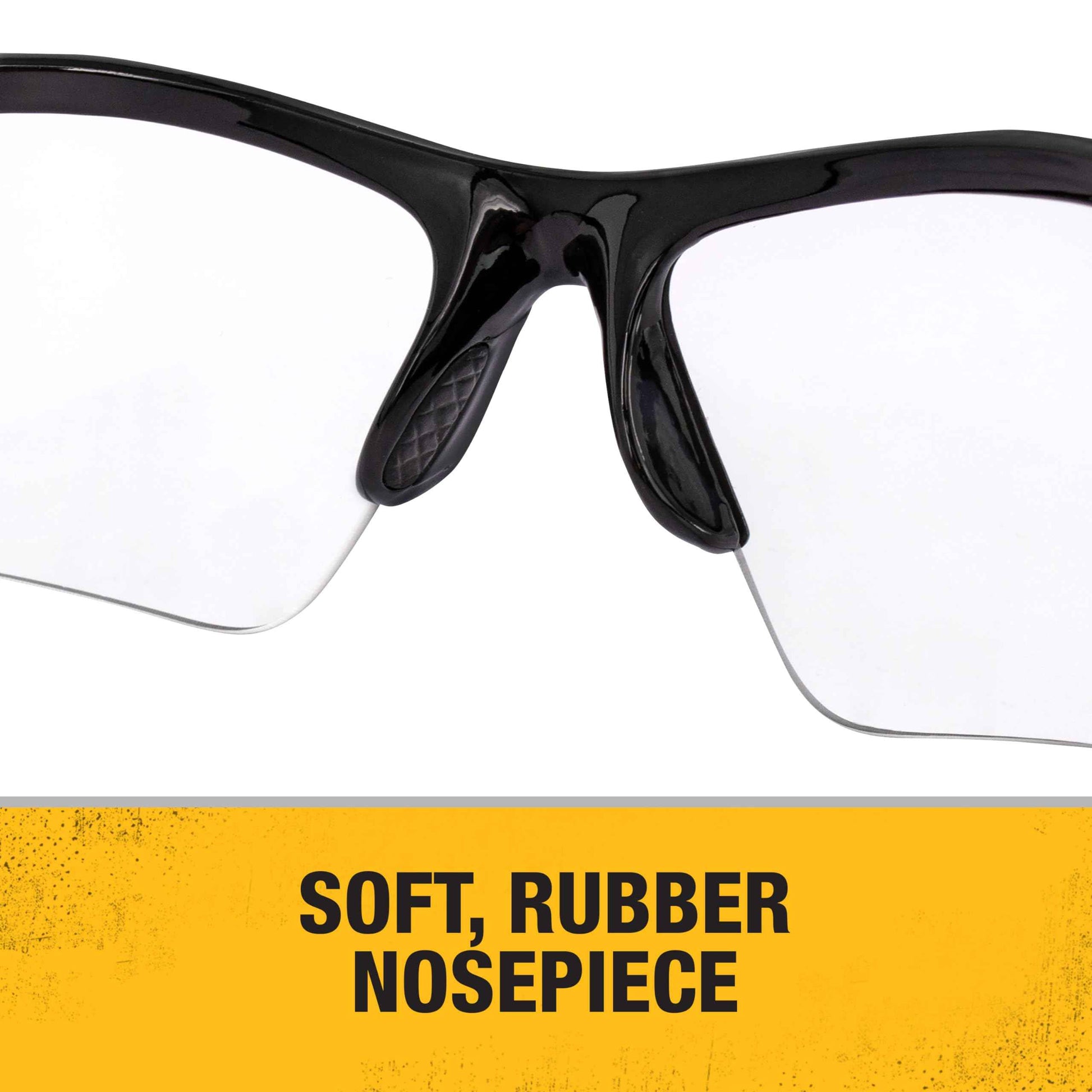 DEWALT DPG51 Radius Unisex Half Frame Protective Eyewear, Black Frame Clear Lens - 4 Pack