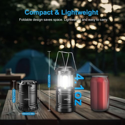 LED Camping Lantern - Battery Operated with Adjustable Brightness | 2 Pack for Emergencies & Outdoor Use