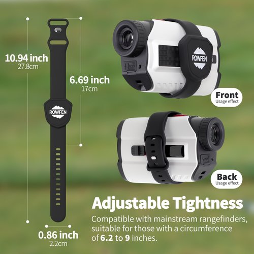Range Finder Magnetic Strap - Adjustable Range Finder Holder with Upgraded Stronger Magnets & Silicone, Universal Magnetic Strap for Golf Cart Rail/Bar/Frame, Easy Access & Clean (Black)