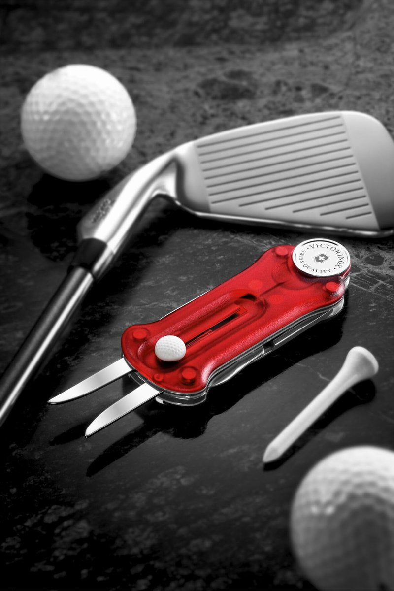 Victorinox Swiss Army Golf 10 Functions Multi-Tool, Red Transparent