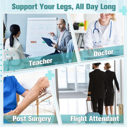 Wegitcs Easy On/Off Zipper Thigh High Compression Socks 20-30mmHg, Closed Toe Firm Support Stockings for Women Men, Ideal for Pregnancy, Nurses, Teachers, Pilots (1 or 2 Pairs)