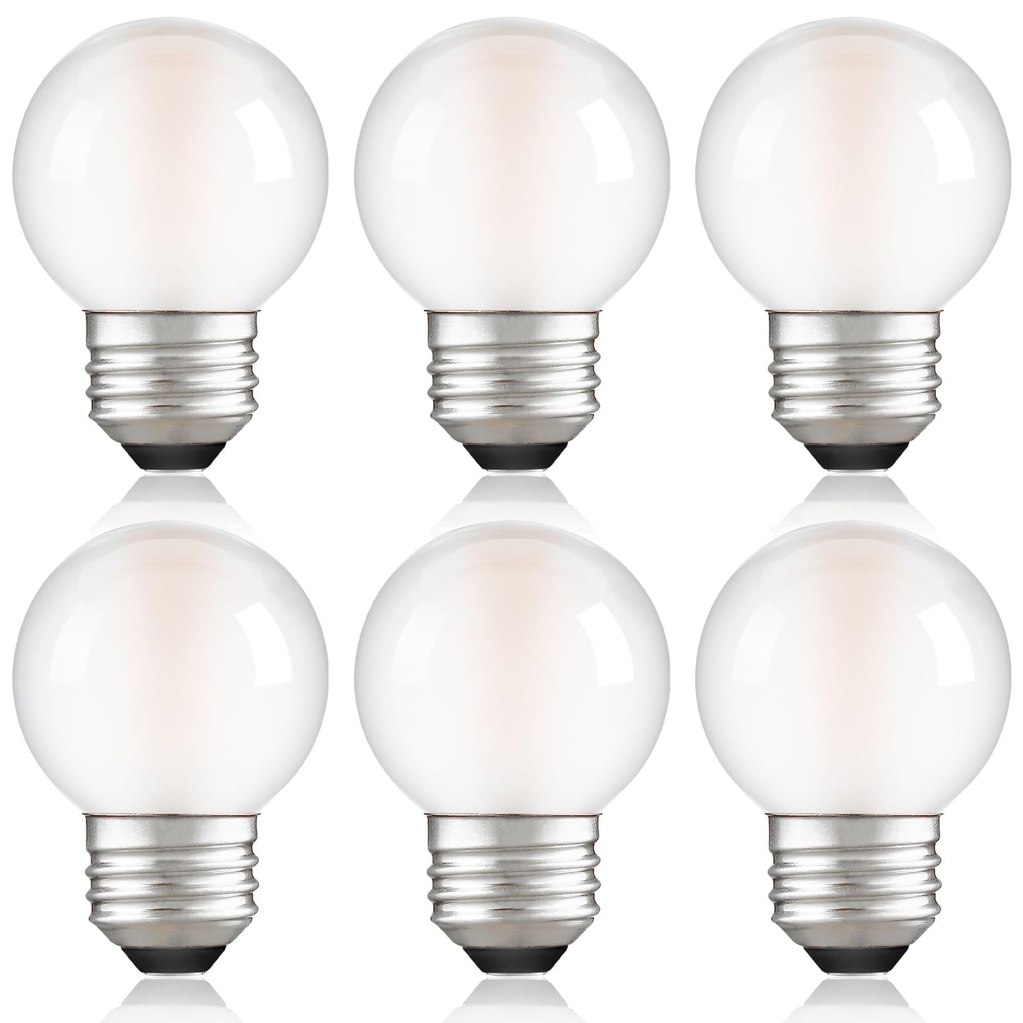 PADMO LUDAZ Dimmable E26 G16.5 LED Light Bulb 40W Equal 4W Frosted Globe Light Bulbs,Small Round Light Bulbs Type G Light Bulb for Chandelier,Pendant,Vanity,Warm White 2700K 400LM,Pack of 6