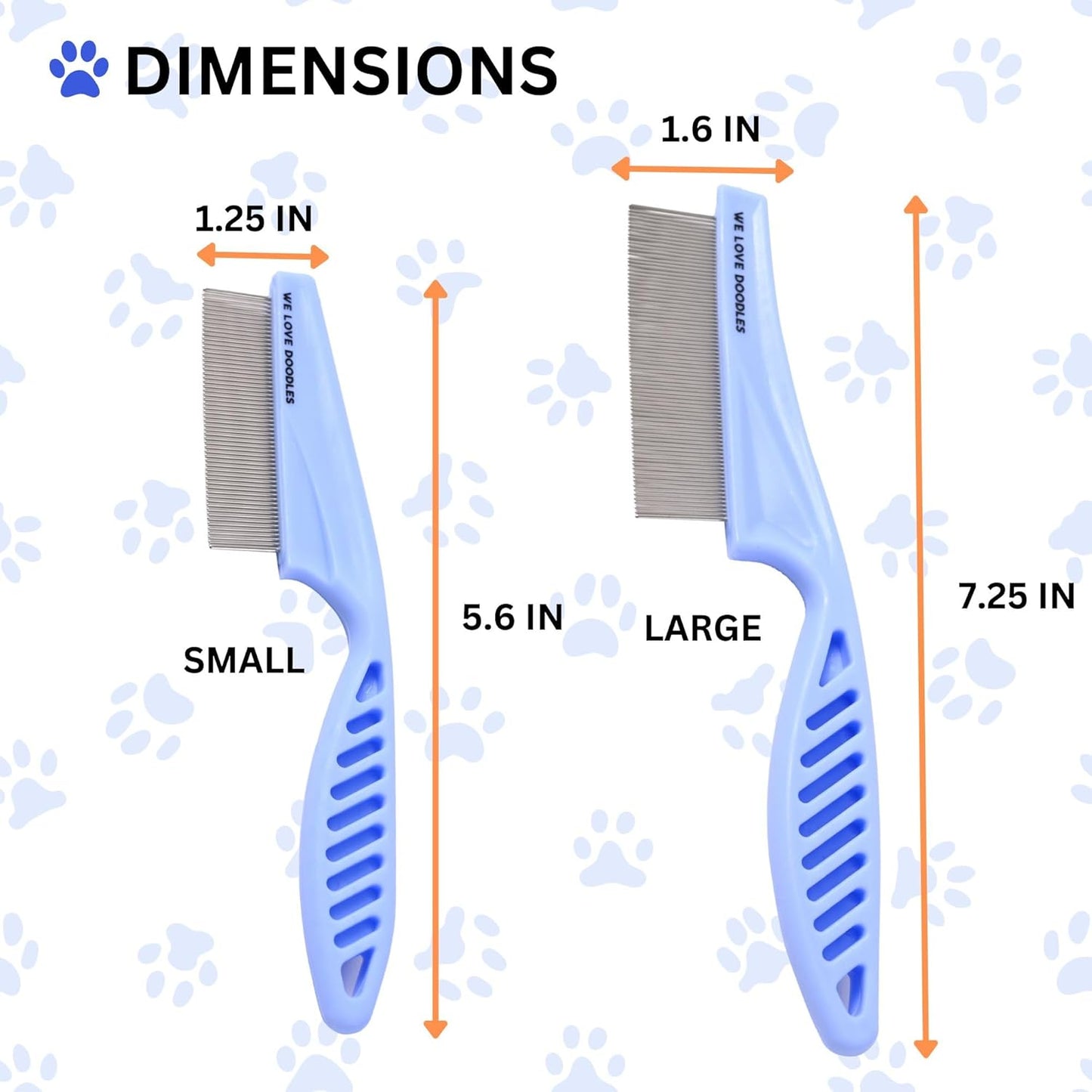 We Love Doodles Dog Face Comb - Fine Tooth Flea & Tearstain Remover for Poodles | Grooming Brush for All Breeds