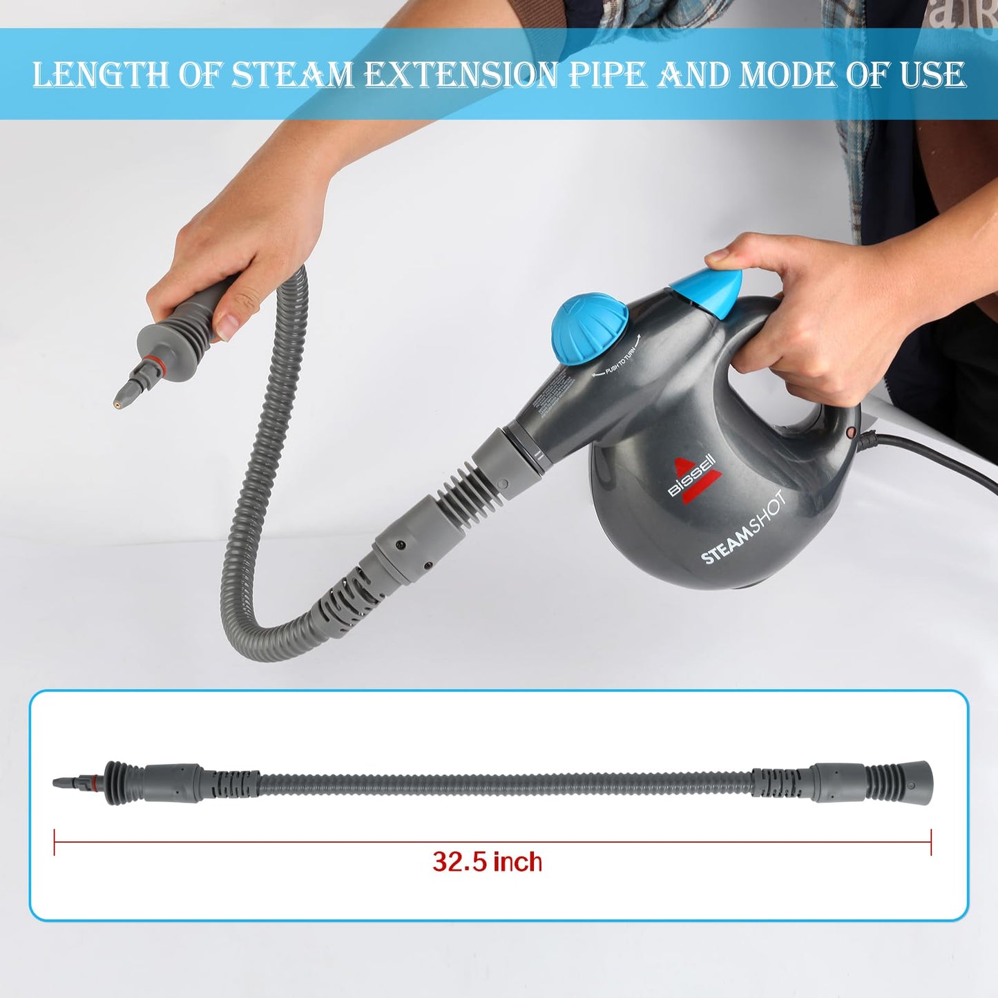 Replacement Extension Hose cleaner brush tool parts for Bissell Steam Shot Omni Hard Surface steam Cleaner 39N7A 39N7V 39N7H 39N71 39N72 39N73 39N78 39N7N 2994B handheld portable steam Accessories