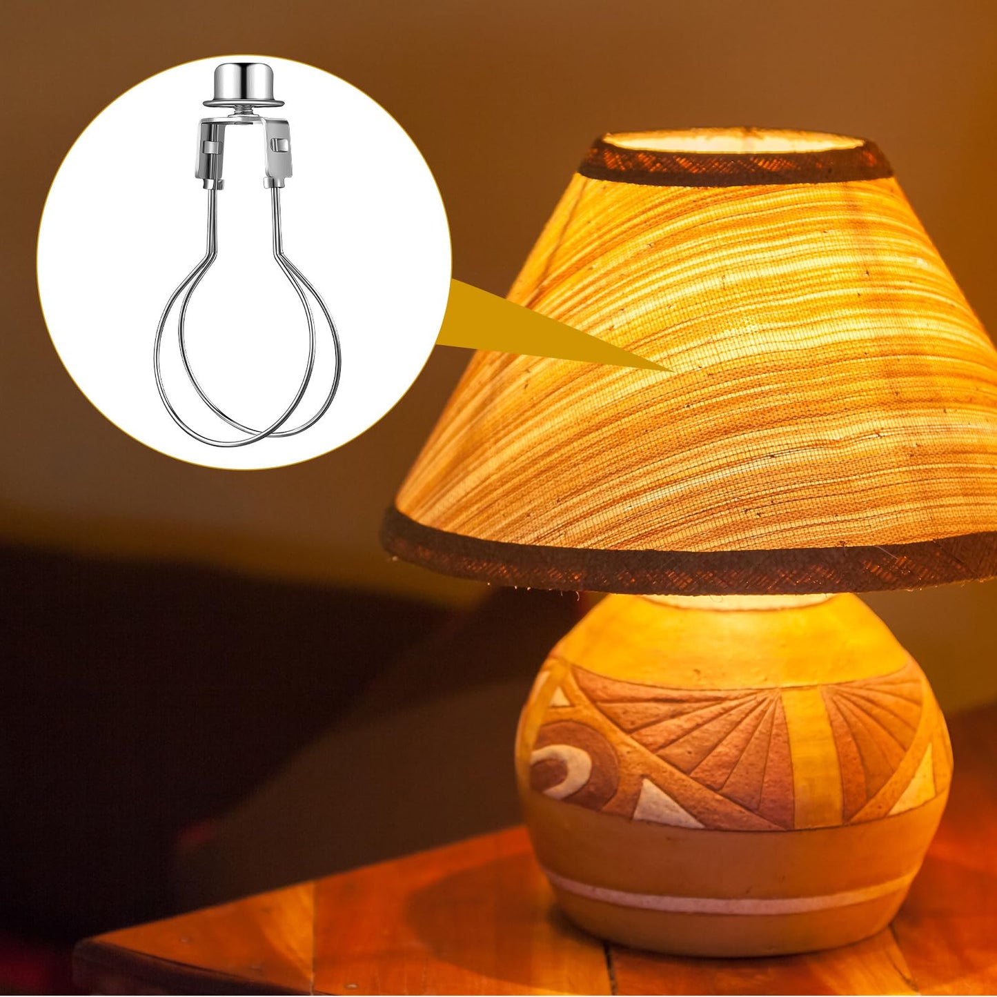 Honoson 4 Pcs Bulb Lamp Shade Light Bulb Clip Adapter Includes Finial and Lampshade Levellers for Replacement (Silver)