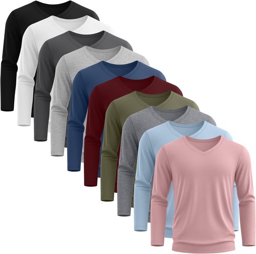 August Alley Men's Big & Tall Cotton Shirts - 10 Pack Fall Essentials | Comfortable & Stylish