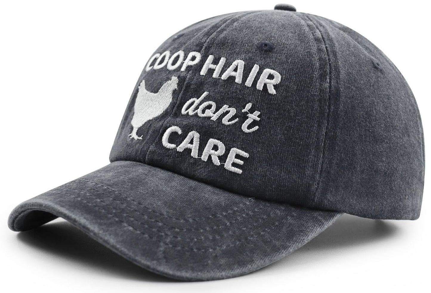 Chicken Gifts for Women Men, Coop Hair Don't Care Chicken Hat, Funny Chicken Decor Baseball Cap, Birthday Gifts for Dad Mom Friend Farmer Chick Lovers Black