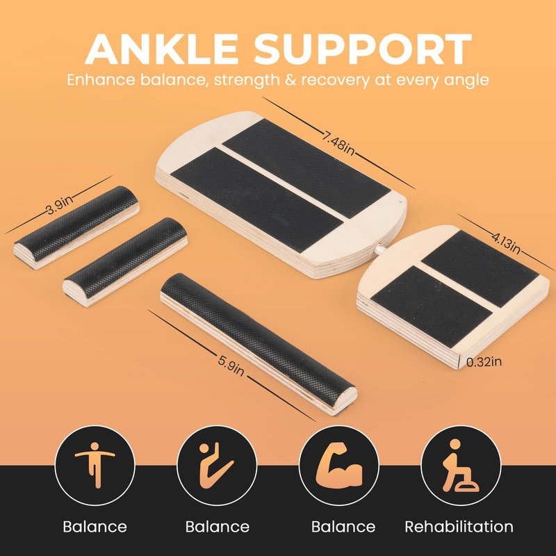 ECOMPLEO Ankle Balance Board & Foot Strengthener – Single Leg Stability Trainer for Physical Therapy, Sprain Recovery, Plantar Fasciitis Relief & Balance Training